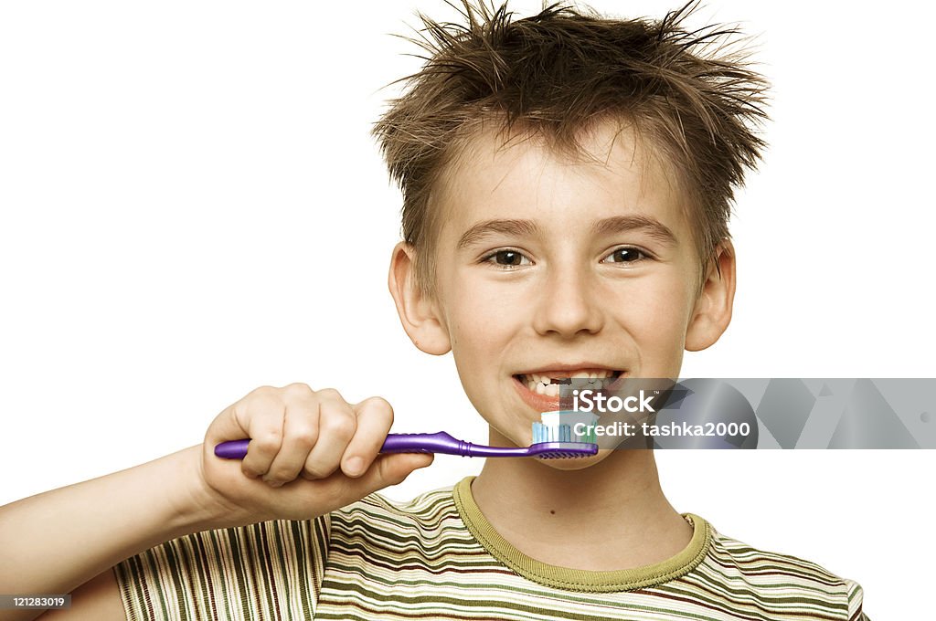 Enfants de se brosser les dents - Photo de Brosse à dents libre de droits