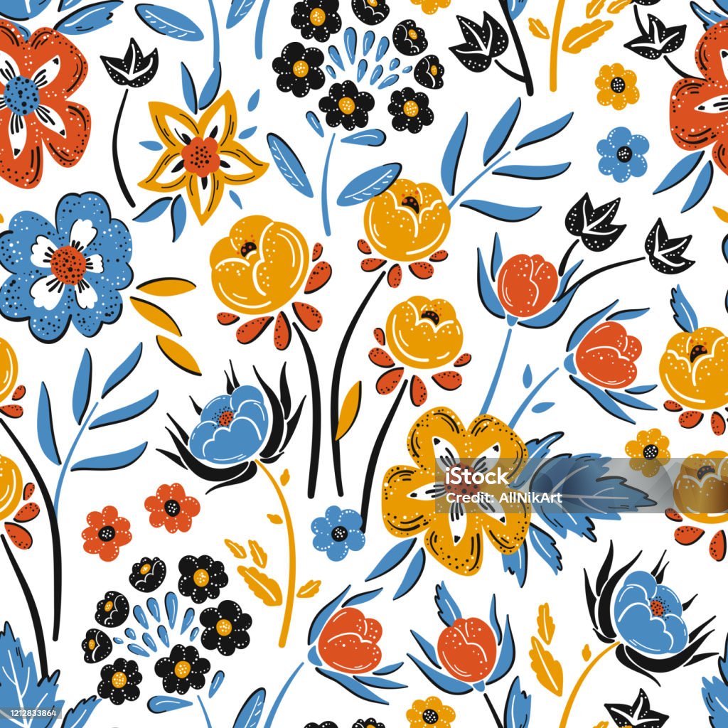 Bó Hoa Rực Rỡ Của Hoa Dại Hoa Vector Hoa Hoa Mẫu Hoa Đẹp Và Lá Nền ...