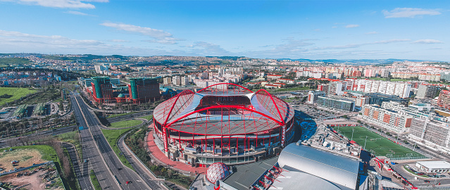 Lisabon / Portugal - March 2020: Estadio da Luz, the home stadium of SL Benfica is getting ready for match day