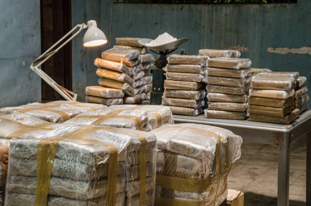 Hidden Cocaine warehouse stock photo