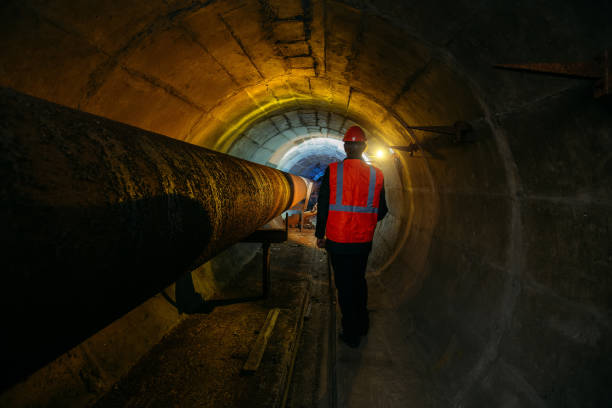 istock Tunnel worker examines pipeline in underground tunnel 1212837067