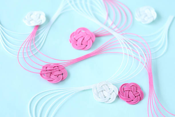 istock design of mizuhiki　(pink and white) 1212839417