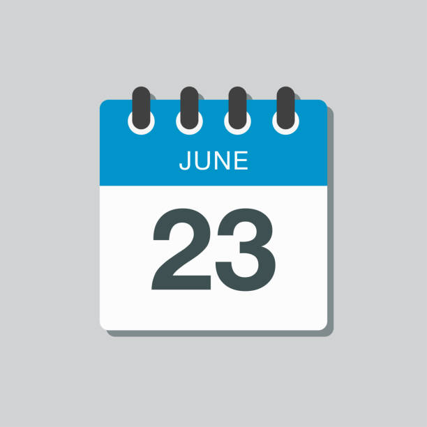 день календаря иконок 23 июня, летние дни года - deadline calendar year personal organizer stock illustrations