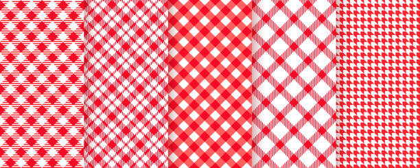 illustrazioni stock, clip art, cartoni animati e icone di tendenza di picnic, motivo senza cuciture da tovaglia. illustrazione vettoriale. sfondi a plaid rosso. - gingham pattern