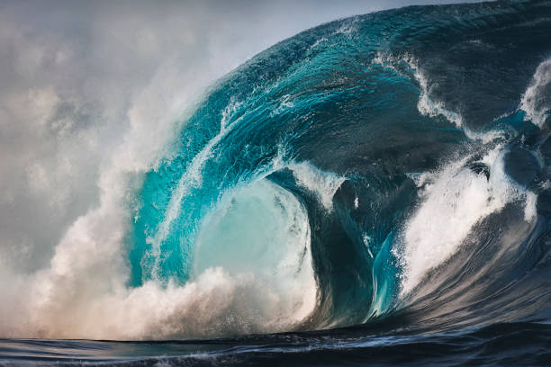 Reef Break Huge waves at sunset, Sydney Australia large stock pictures, royalty-free photos & images