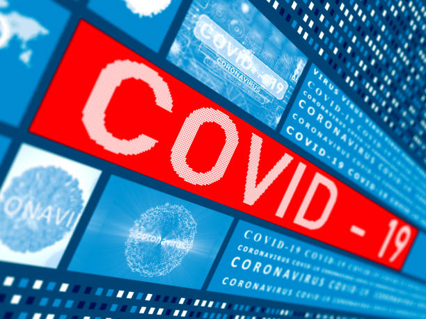 coronavirus covid-19 infektionkonzept einer pandemie, virusinfektion. - fernsehbranche grafiken stock-fotos und bilder