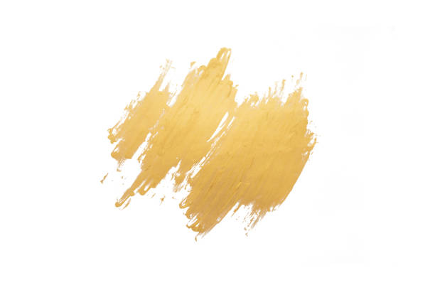 istock Abstract gold glittering textured art illustration. Abstract gold glittering textur. Gold watercolor texture paint stain abstract illustration set 1212853814