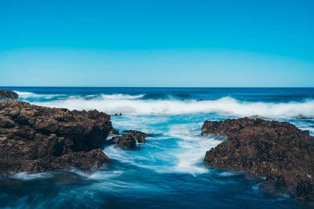 istock Long Exposure Of Sea Wave with rock 1212859962