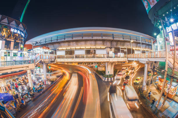 istock Panoramic view Cityscape business district Victory monument in central Bangkok 1212860701