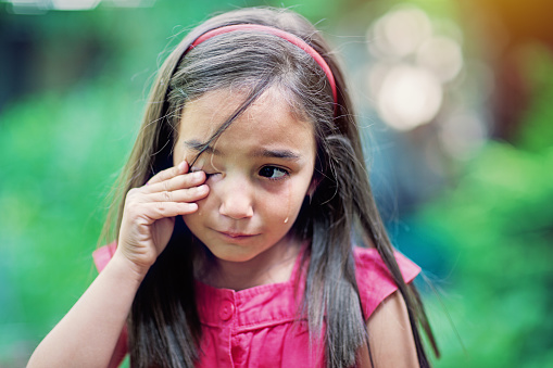 Portrait of crying girl