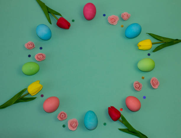 istock Holiday card for Easter, template, banner, copy Space 1212867684