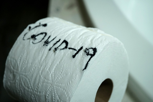 shot of toilet paper