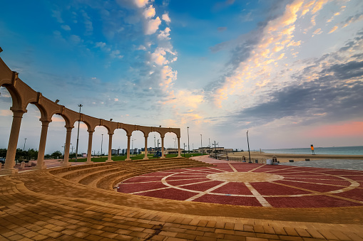 Morning view in Fanateer Beach - Al Jubail City,Saudi Arabia.