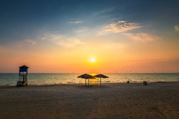 Morning view in Fanateer Beach - Al Jubail City,Saudi Arabia.