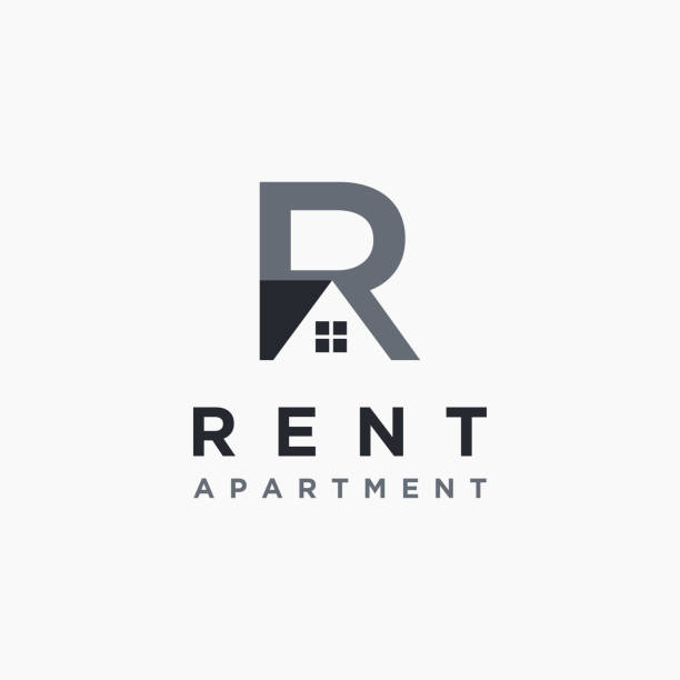 R letter for rent property vector R letter for rent property vector real estate logos stock illustrations