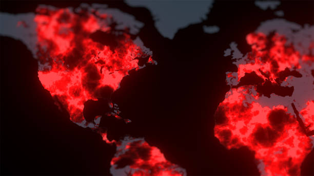 istock Covid 19 coronavirus virus spreads earth world map 3d rendering 1212874757