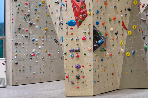 Wall of an Empty Indoor Climbing Gym