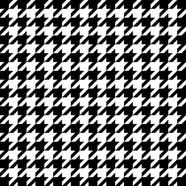 Vector image of black and white small houndstooth pattern. Vector image of black and white large houndstooth pattern. clothing patterns stock illustrations