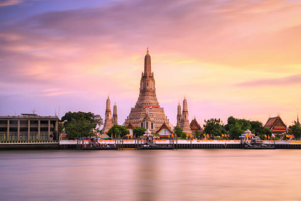Wat Arun temple of Thailand stock photo