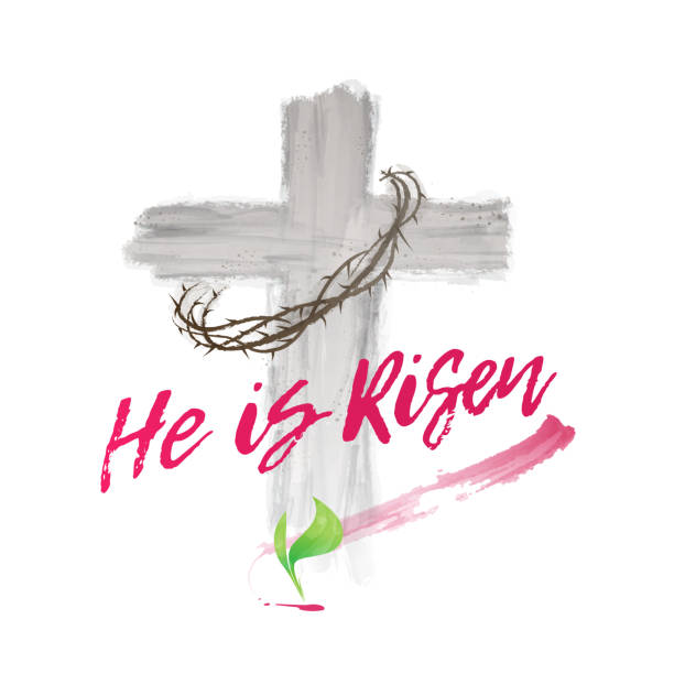 Watercolor Cross Of Christ He Is Risen Stock Illustration - Download Image  Now - He Is Risen - Saying, Resurrection - Religion, Banner - Sign - iStock