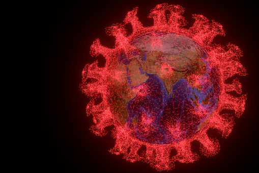 Coronavirus and earth illustration