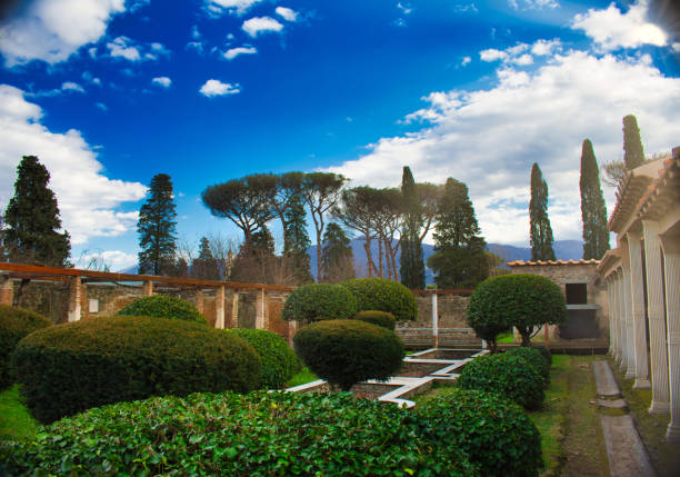 Pompeii, Naples Italy March 10 2020: ancient archaeological excavations without tourists because of the crown virus covid-19