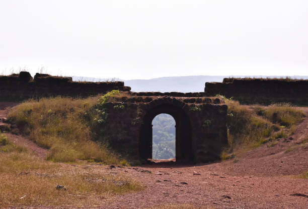 Chapora fort entry gate, of a old fort in Goa Chapora fort entry gate, of a old fort in Goa chapora fort stock pictures, royalty-free photos & images