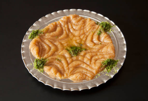 Traditional Turkish dessert Hosmerim in plate stock photo