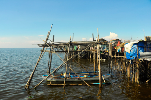 Semporna Sabah, Malaysia - Dec 02, 2018: Sea gypsy stilt village in Sulu sea.