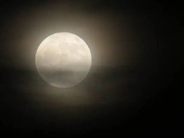 Photo of Full moon behind the clouds