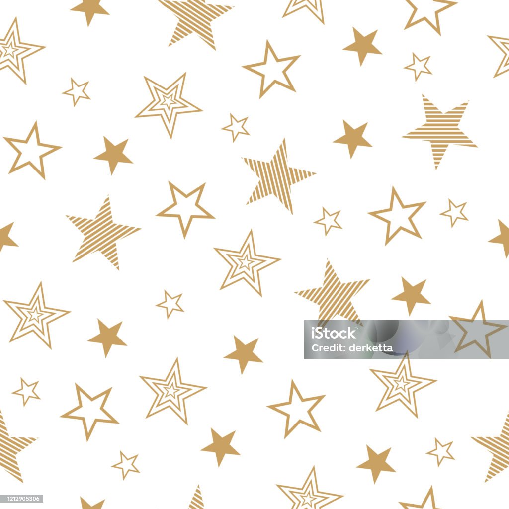 Hoa Văn Liền Mạch Với Các Ngôi Sao Vẽ Hình Nền Vector Sao Vàng ...