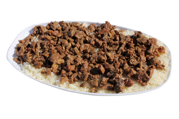 Kavurma and rice pilaf Turkish food