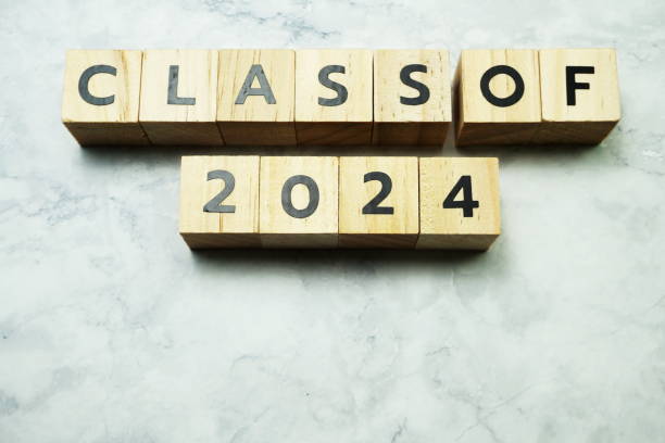 istock Class of 2024 alphabet letters on marble background 1212909659