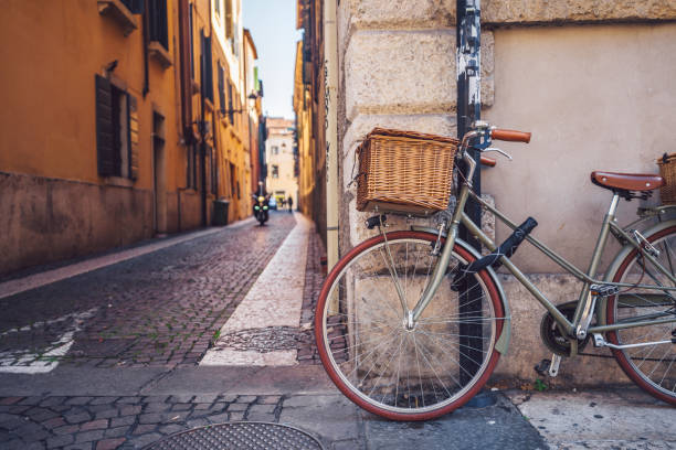 istock Bicycle with a basket in Italy 1212911909