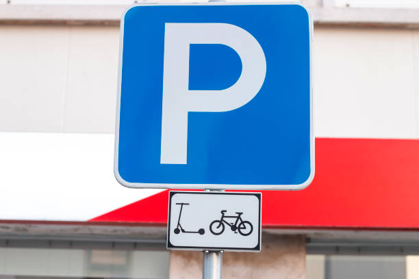 istock parking sign for electric scooters 1212913181