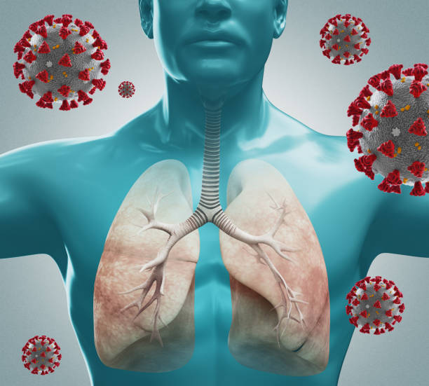 istock Coronavirus microscopic view. Respiratory System. Floating influenza virus cells. Pandemic risk concept. 3d rendering 1212917567