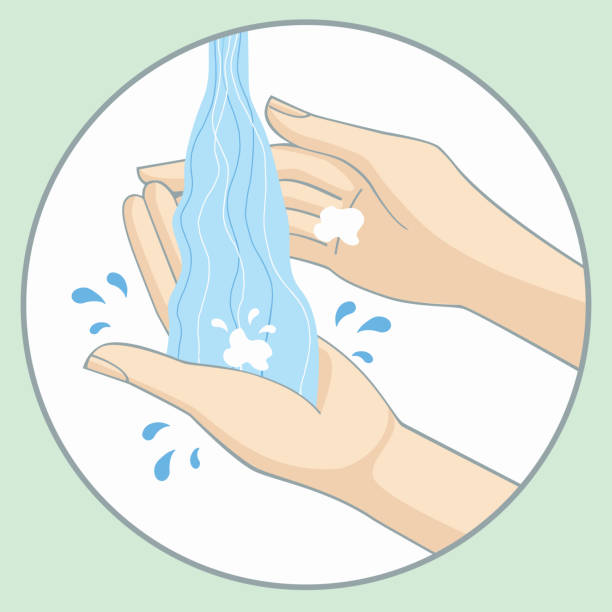 Washing hands - Information vector art illustration