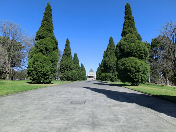 Shrine of Rememberance in Melbourne with a blue sky, Australia