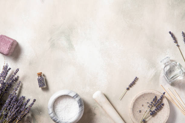 istock Spa treatment natural background .Top view, flat lay. Self-care concept. 1212924105