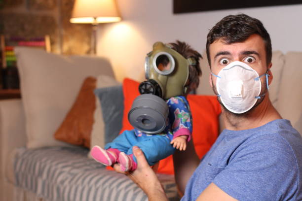 Stressed out dad in quarantine at home.
