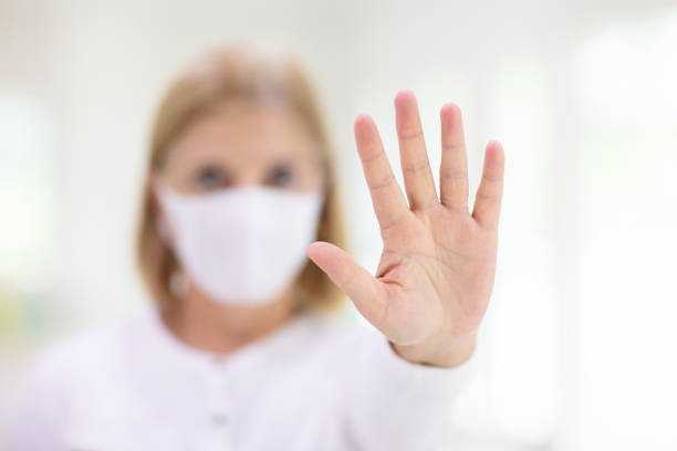 istock Senior woman in face mask. Virus outbreak. 1212926613