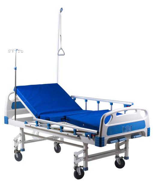 modern mobile medical bed isolated on white - stretcher imagens e fotografias de stock