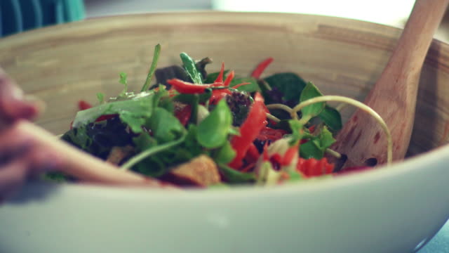 Fresh green salad in the beautiful morning light.