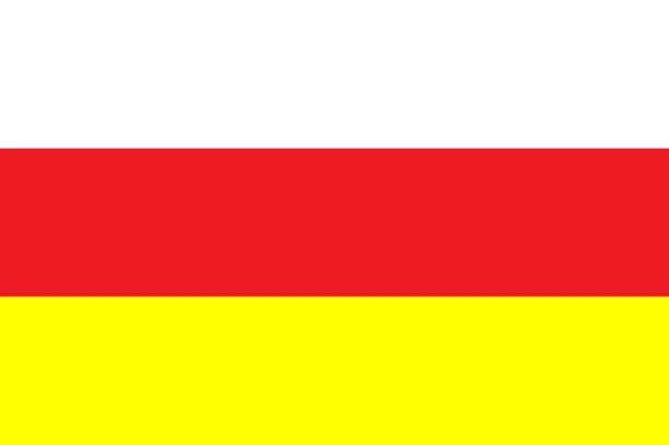 Vector illustration of Flag of Republic of North Ossetia â Alania of Russia