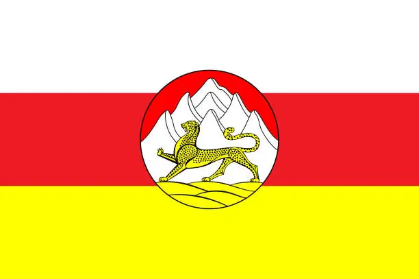 Vector illustration of Flag of Republic of North Ossetia â Alania of Russia