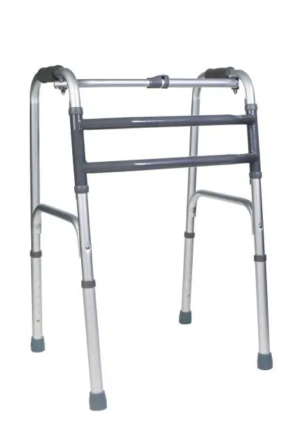 Medical special equipment, walkers, crutches and walking-sticks to assist in the movement and care of disabled and elderly people isolated on white