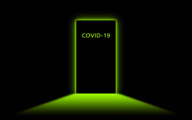 istock Door, quarantine, isolated on black - Biohazard, Covid-19 1212929918