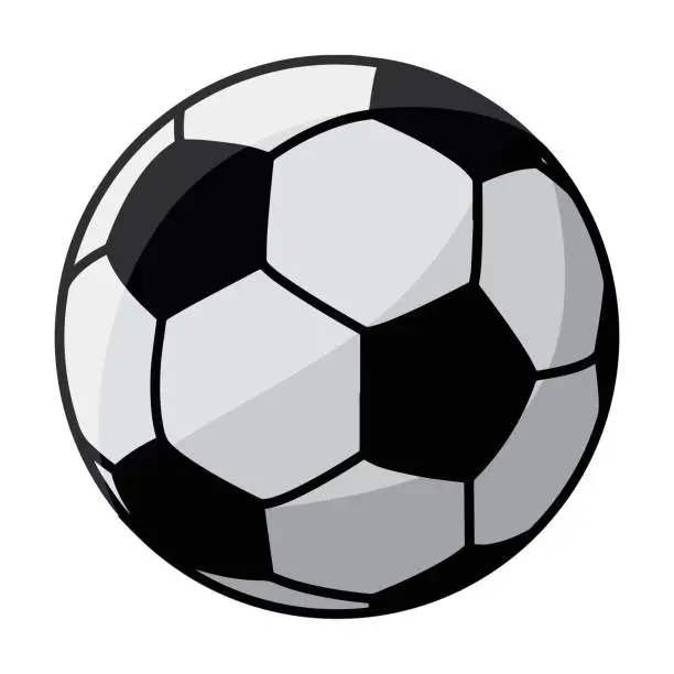 Vector illustration of Football. The ball for the game of football in a simple style. Vector illustration for design and web isolated on a white background.