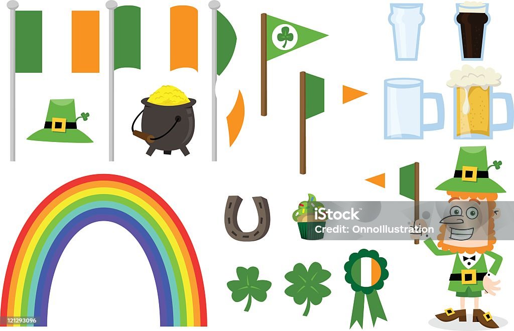 Irish St Patrick's Day zestaw - Grafika wektorowa royalty-free (Bez ludzi)