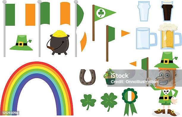 Irish St Patricks Day Zestaw - Stockowe grafiki wektorowe i więcej obrazów Bez ludzi - Bez ludzi, Cupcake, Deser